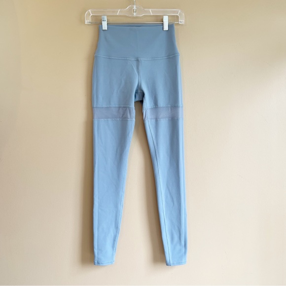 ALO Yoga Pants - ALO yoga high waist leggings light blue XS mesh panel